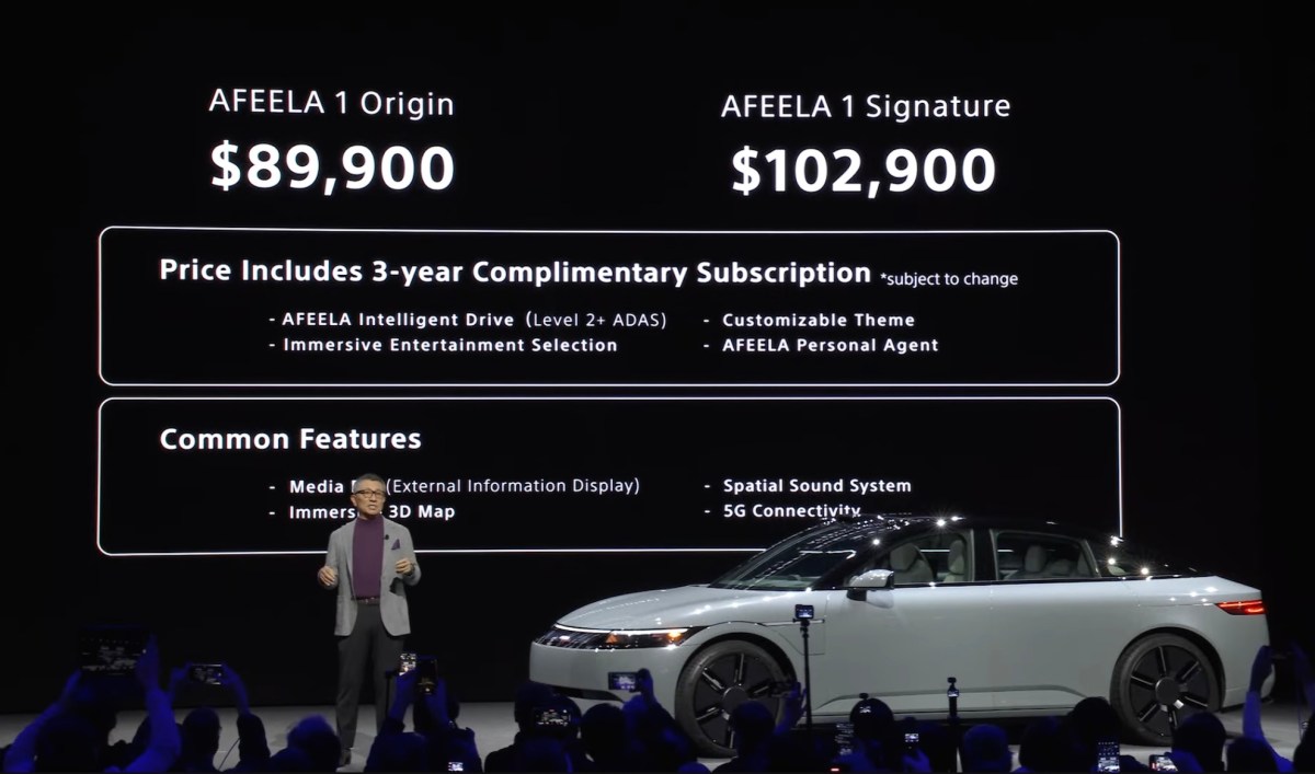 Sony-Honda's Afeela EV Launches with $89,900 Starting Price at CES 2025
